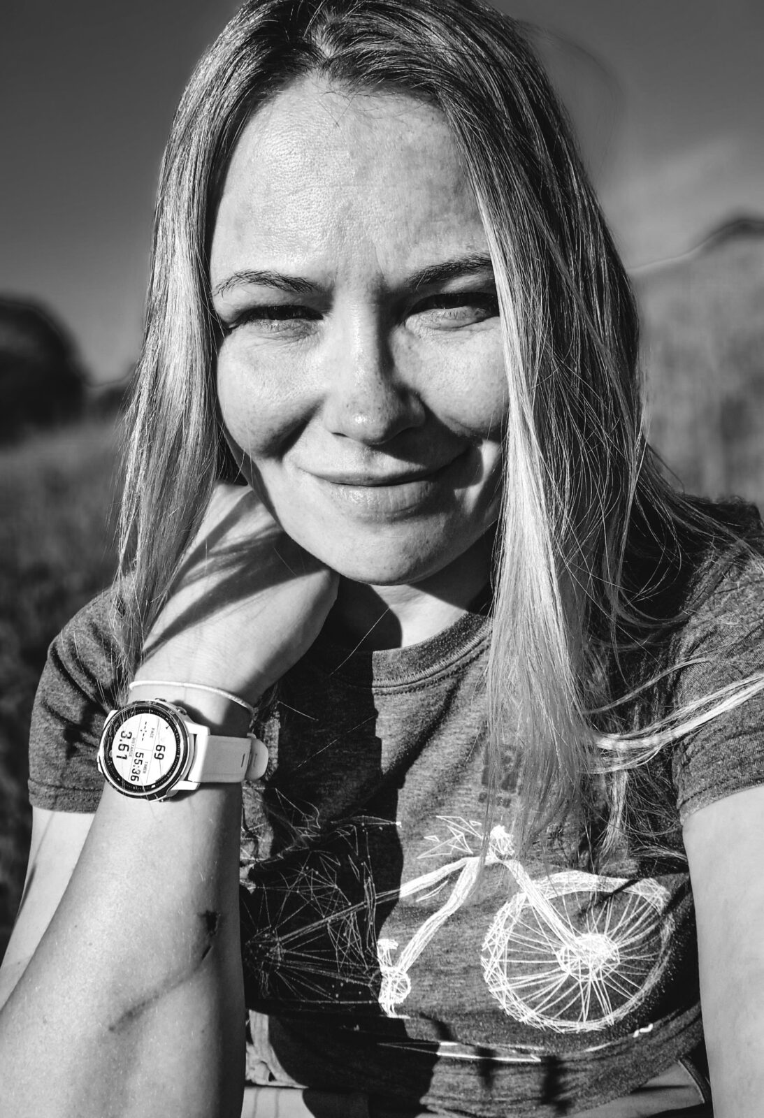 Katya Gasenko, 4C founder, in a cycling t-shirt